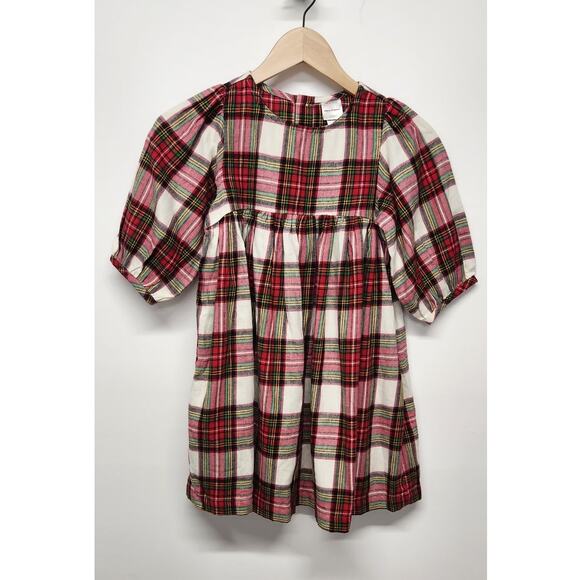 Hanna Andersson Other - Hanna Anderson Tartan Plaid Flannel Cotton Dress, Size 6-7 In Red/White/Green